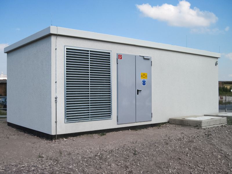 320 kVA Betonfertigstation. Notstromversorgung für 2 unterirdische Bahnhöfe