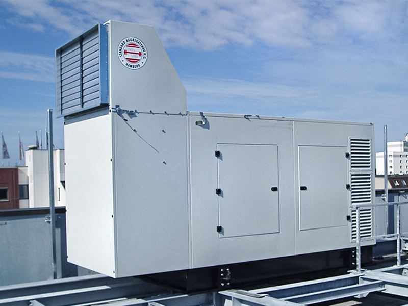 300 kVA Netzersatzanlage für Notstromversorgung eines Einkaufszentrums 